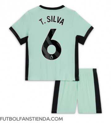 Chelsea Thiago Silva #6 Tercera Equipación Niños 2023-24 Manga Corta (+ Pantalones cortos)